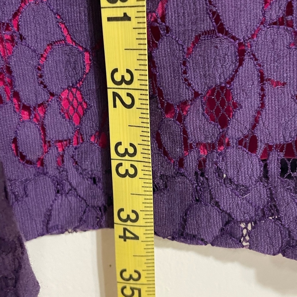 Adrianna Papell Elegant Purple Lace Dress Size 6 - Picture 5 of 11